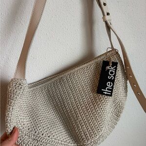 The Sak Beige Crochet Shoulder Bag